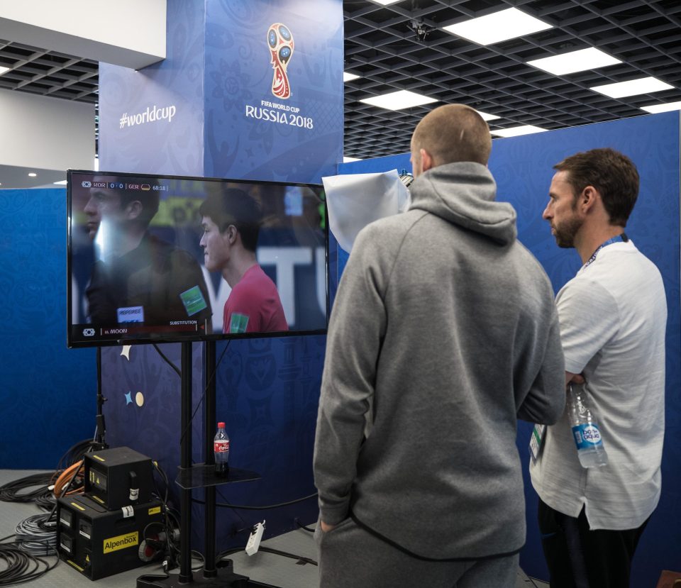  Dier and Southgate watch Germany crash out against South Korea