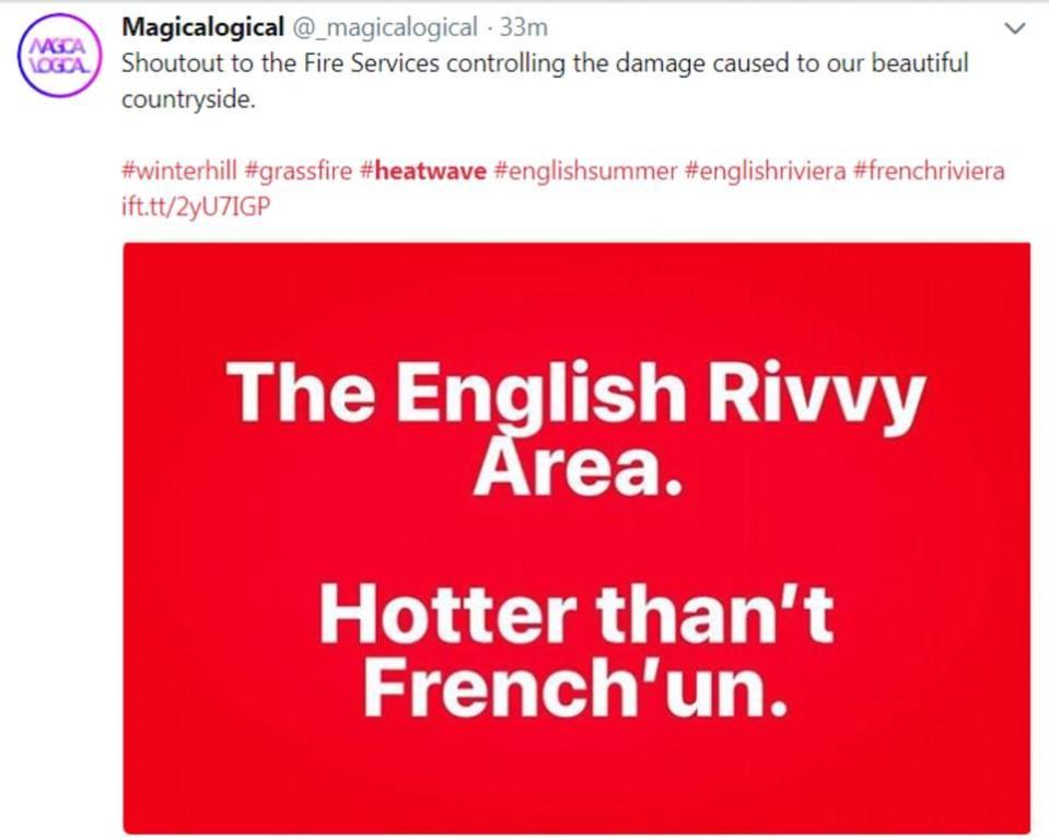  'The English Rivvy Area. Hotter than't French'un,' another said