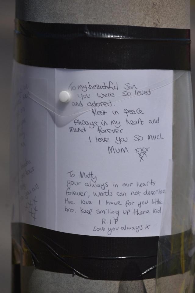  A heartbreaking tribute appears to have been left by the mum of one of the victims