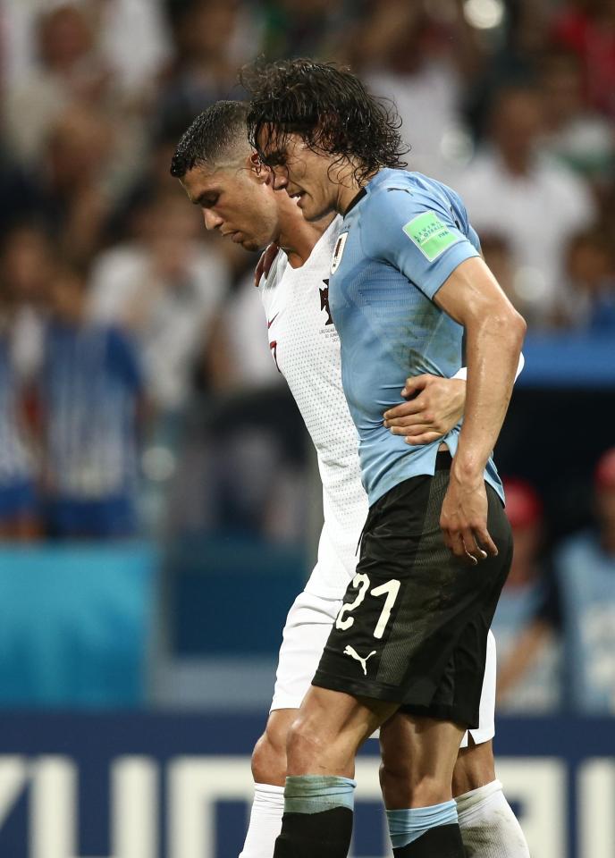 Cristiano Ronaldo showed no animosity towards Edinson Cavani despite the Uruguay striker scoring twice against Portugal