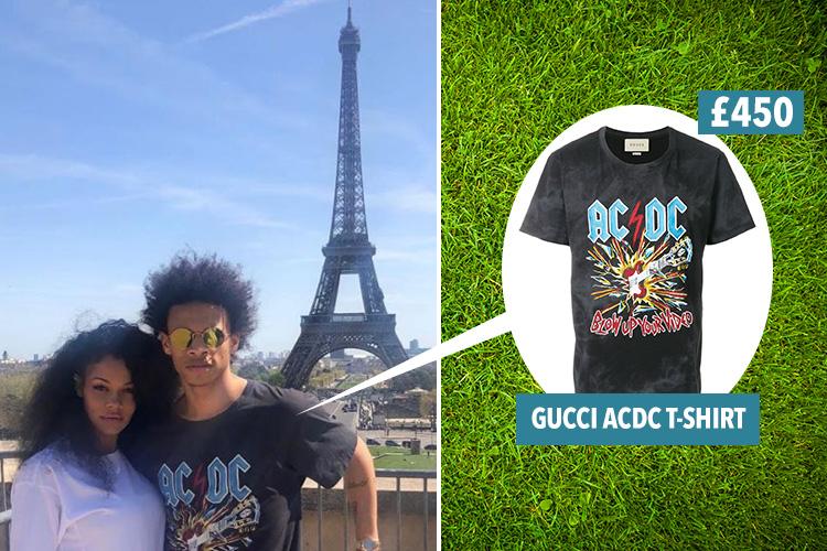 Leroy Sane on a trip to Paris with his girlfriend Candice Brooker