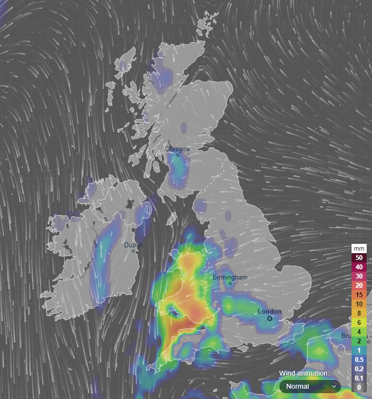  Rain is forecast to move into the South West and Wales this weekend