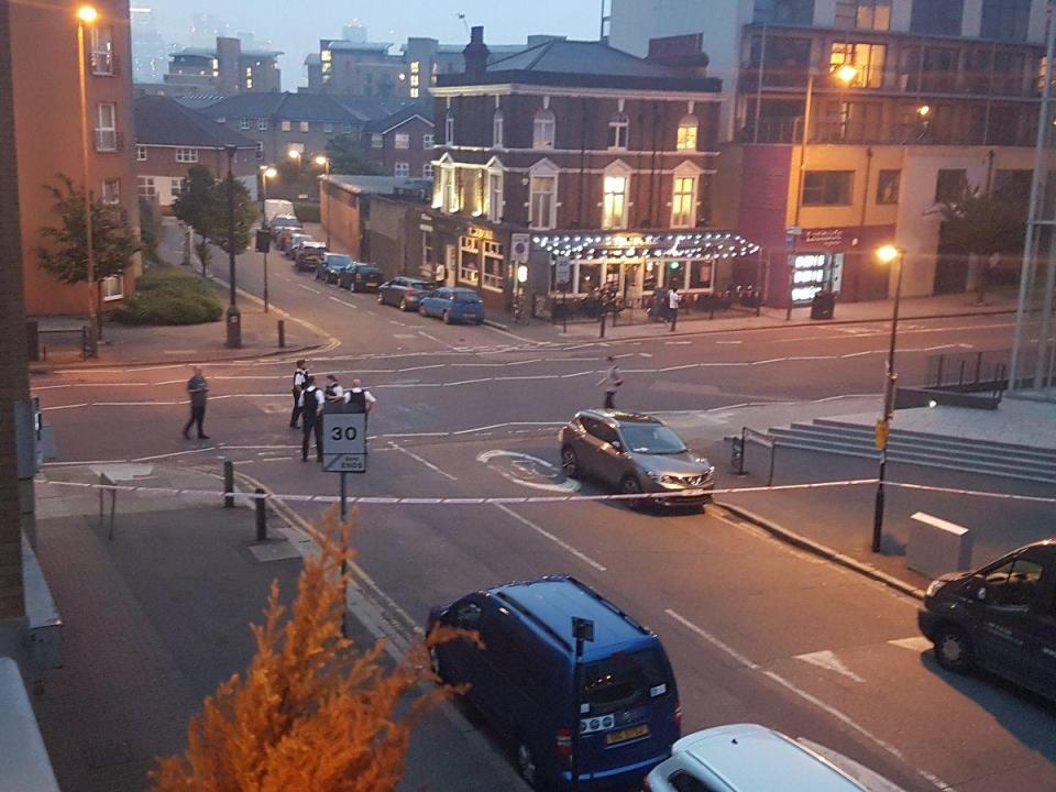  A police cordon was set up around the scene in Deptford, south east London, after a stabbing on Thursday night