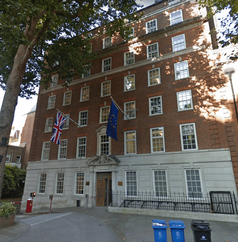  The meeting took place at the Smith Square EU building, a former base of Margret Thatcher's that was sold to the EU in 2007 and renamed Europa House