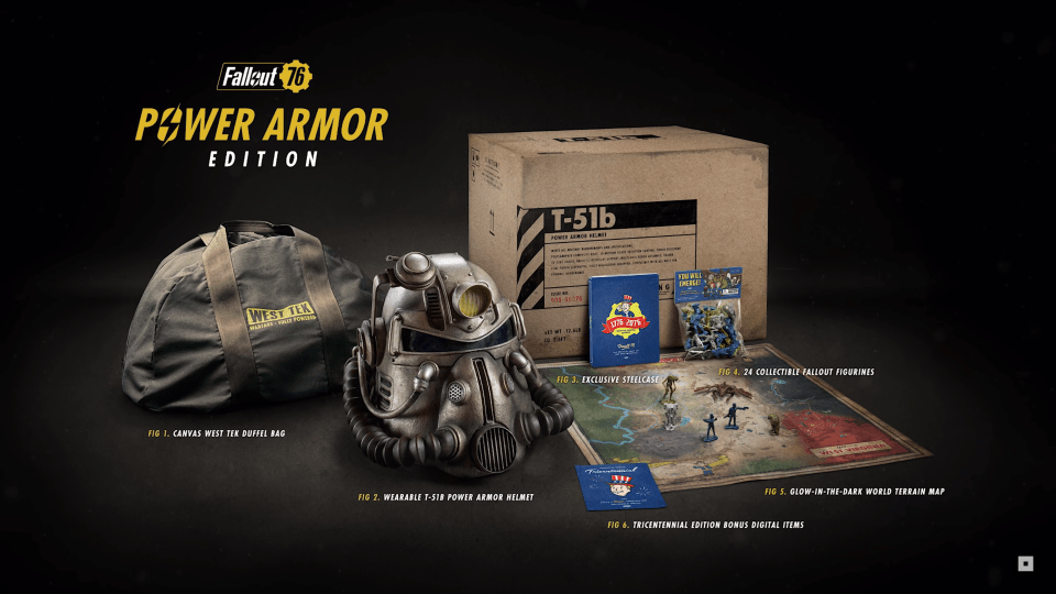  The contents of the Fallout 76 Power Armor Edition, complete with a range of goodies