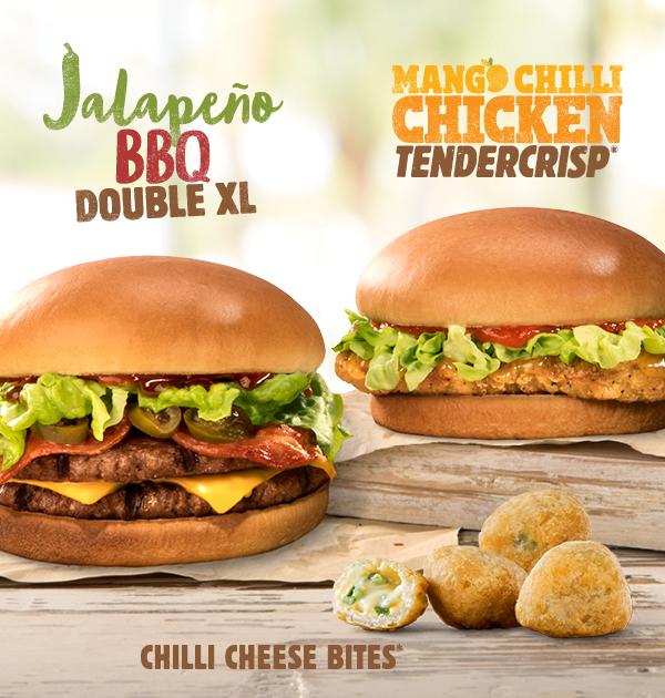  The Jalapeno BBQ Double XL and the Mango Chilli Chicken Tendercrisp sandwiches are new