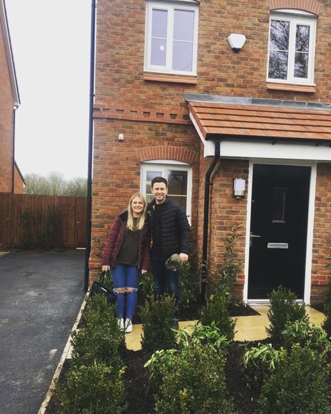  Aimee and Ryan on moving in day in March this year. They were the first to pick up their keys on the development