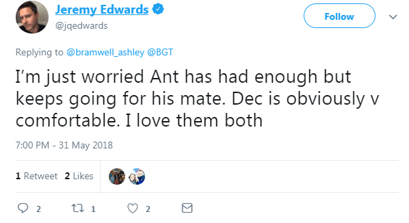  Jeremy also said he felt like Ant had 'had enough'