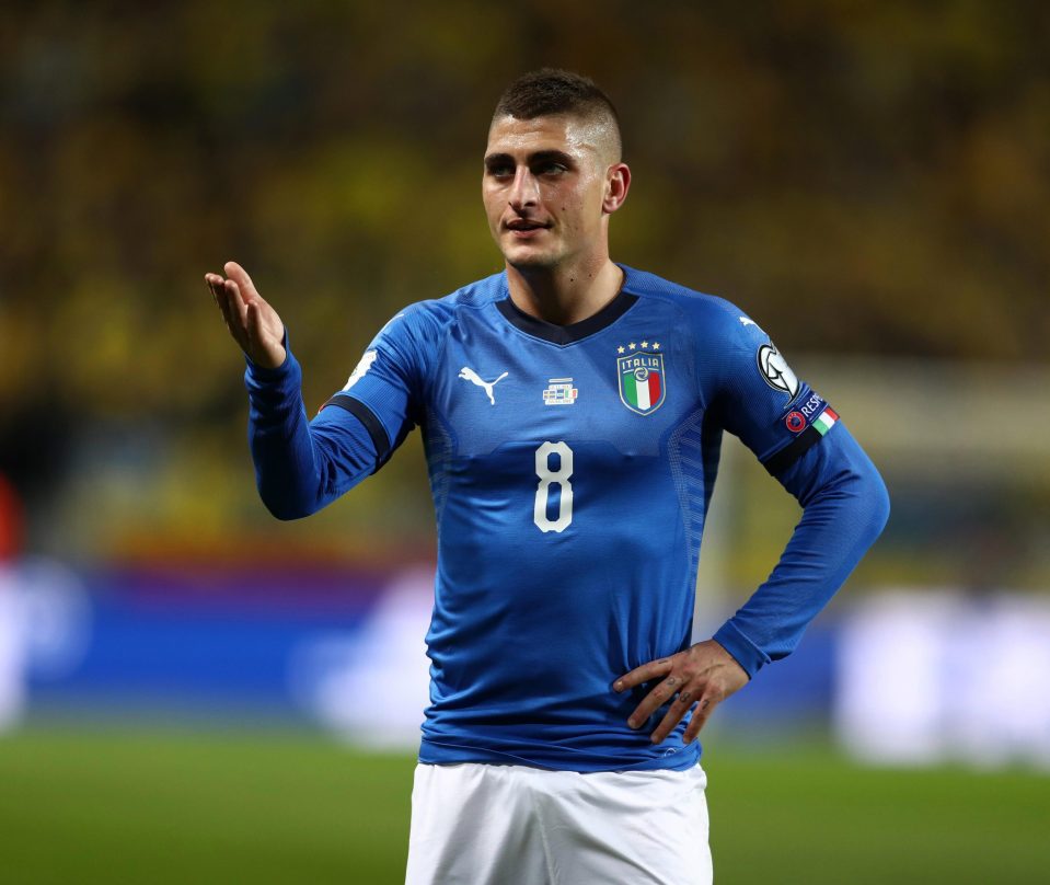 Verratti's Italy failed to qualify for the World Cup and the midfielder has a free summer