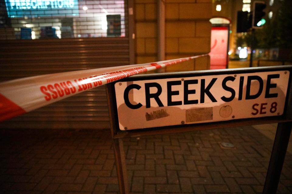 Police cordoned off the scene in Deptford after the man suffered stab wounds to the chest