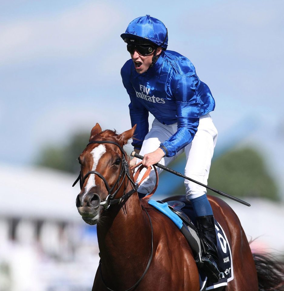  William Buick is ecstatic after winning the Derby on Masar