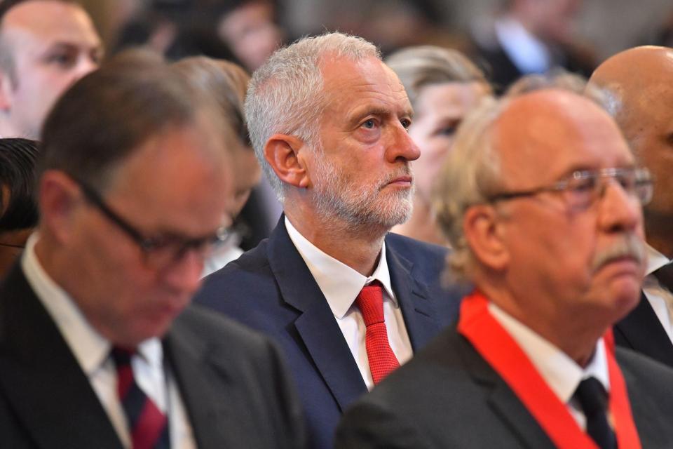  Labour leader Jeremy Corbyn at the service at Southwark Cathedral, ahead of a national minute's silence for the London Bridge terror attack victims