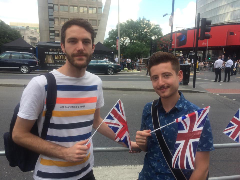  Friends Alex Palermo, 23, and Benjamin Feist, 26, said they had wanted to pay their respects to the lives lost