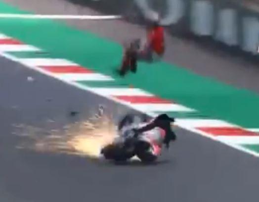  The Italian flew along before a hard landing on his home circuit of Mugello