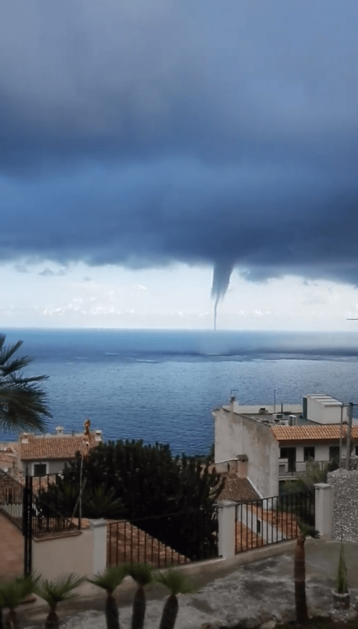  The huge waterspout was filmed off the west coast of Majorca