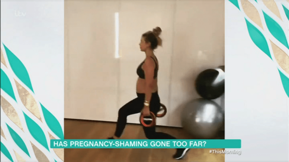  The star has worked out during her pregnancy but has come under fire from fans