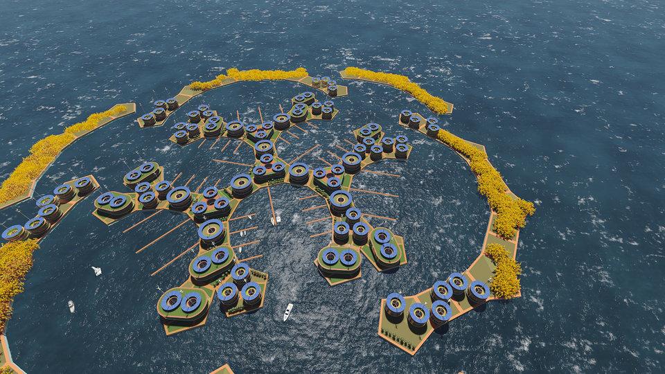  The futuristic island will be built in the Pacific Ocean