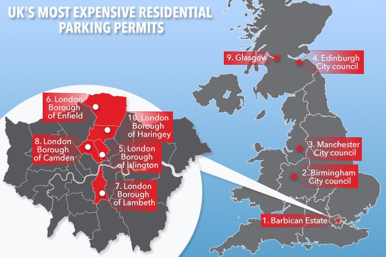 London is home to the most expensive residential parking permits