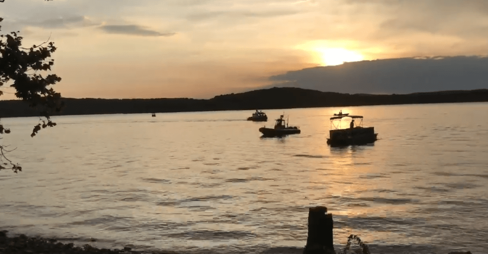  Footage from the lake this evening shows emergency crews working at the scene