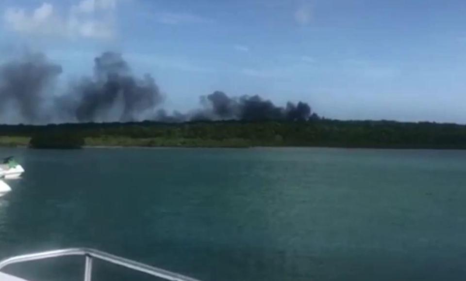  Smoke was seen billowing over the Bahamas after the explosion