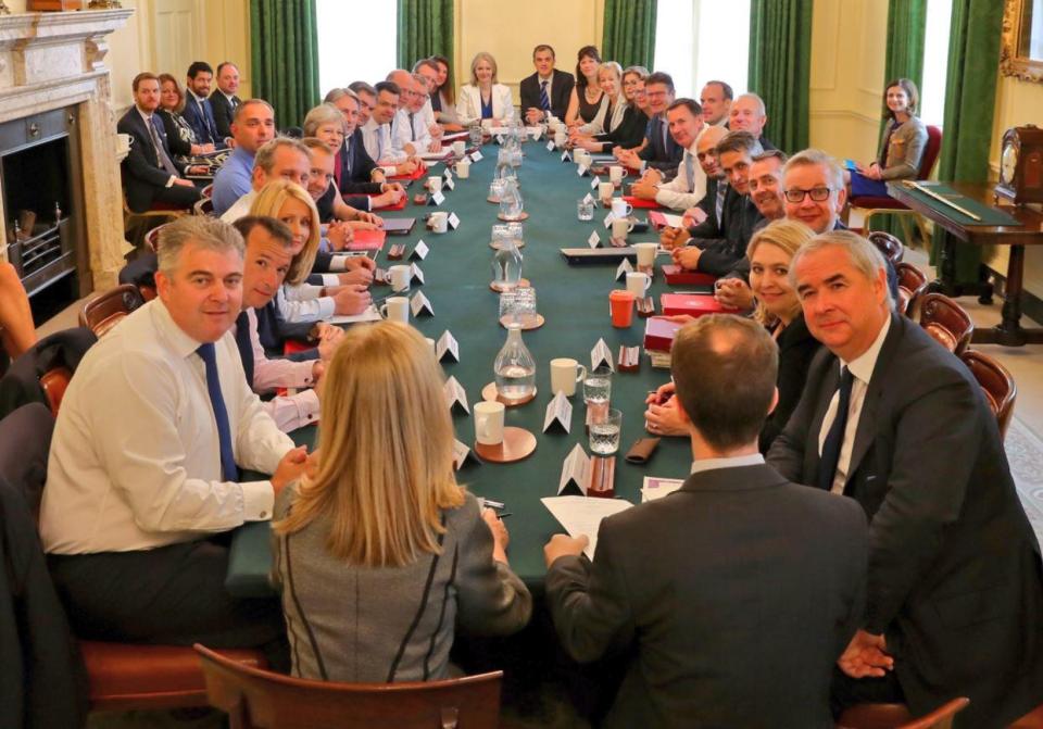  Theresa May assembled her new-look Cabinet this morning