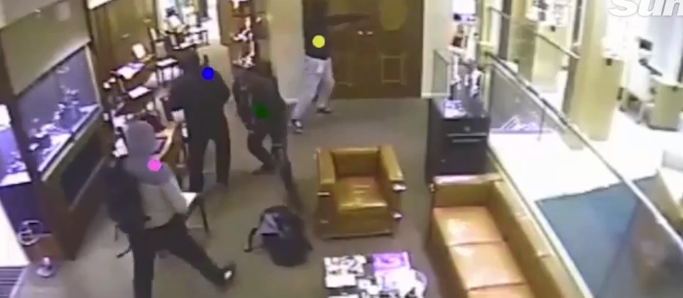  The masked gang shouted 'get down'as they barged into the jeweller's in Truro, Cornwall