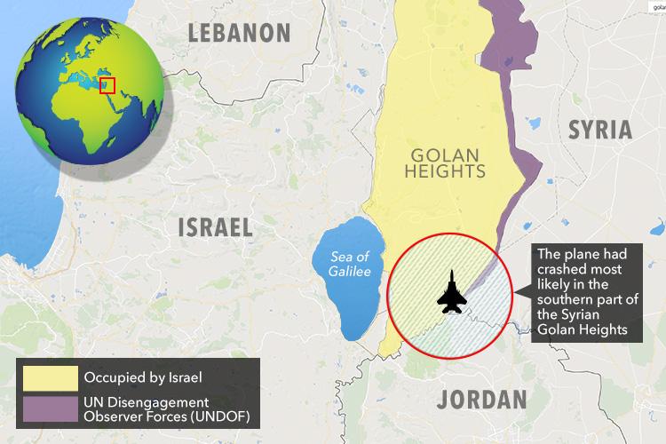  The Israeli military said it shot the fighter jet down down with a pair of Patriot missiles after it penetrated Israeli airspace by just over a mile