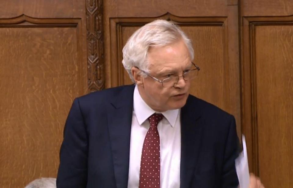  David Davis speaking in the House of Commons tonight