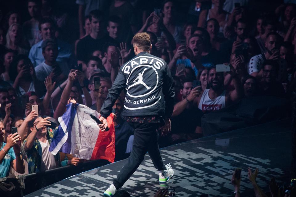 Justin Timberlake gave a sneak glimpse of the new range when he wore a PSG/Jordan jacket in a concert