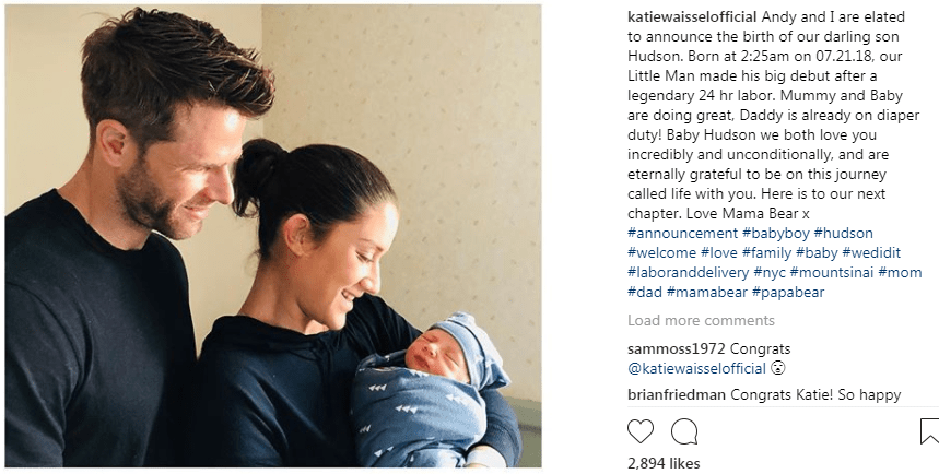 Katie has shared the first picture of her newborn son Hudson