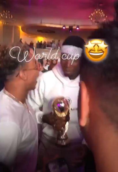 Pogba and Lingard were enjoying the post-World Cup glow with the Frenchman carting around a replica trophy