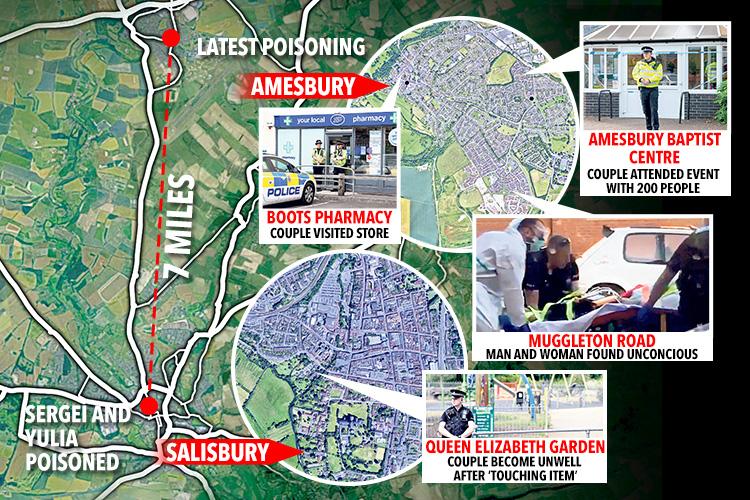  The Salisbury and Amesbury sites where nerve agent Novichok was found