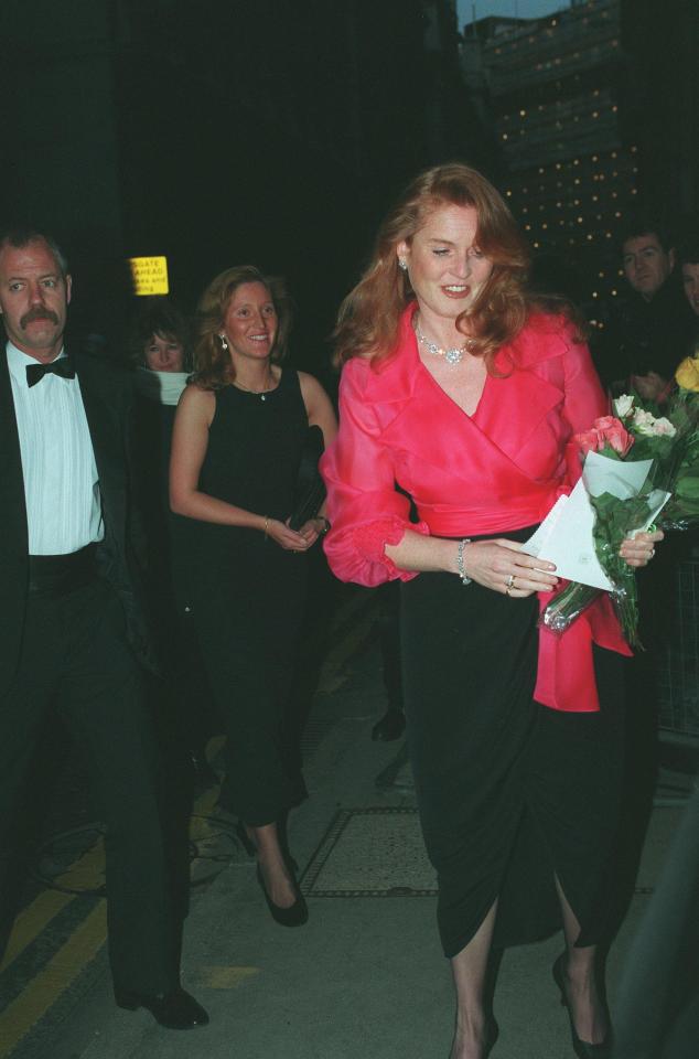  Sarah Ferguson arrives at a function in 1994 with Jane, dressed in black, in the background