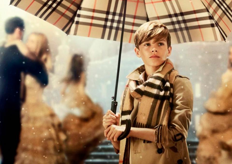 The Beckhams love Burberry, with young Romeo appearing in a festive campaign for the brand