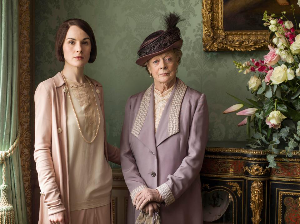  Michelle Dockery, left, as Lady Mary with Maggie Smith, right, as The Dowager in Downton Abbey