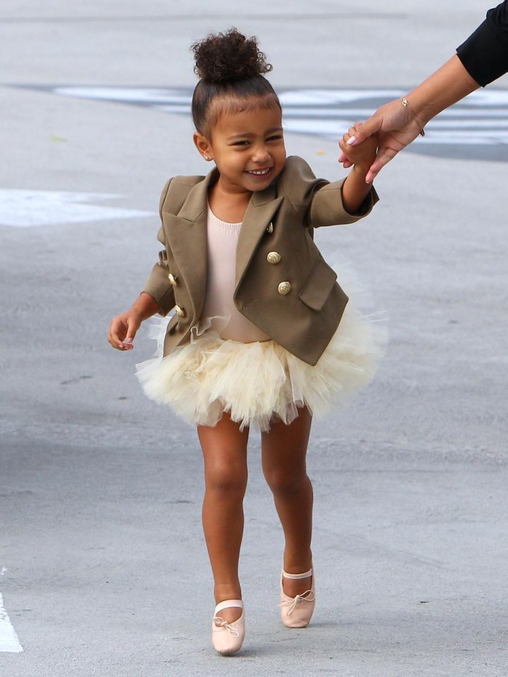 A Balmain blazer casually placed over a ballet outfit isn’t your typical child’s look