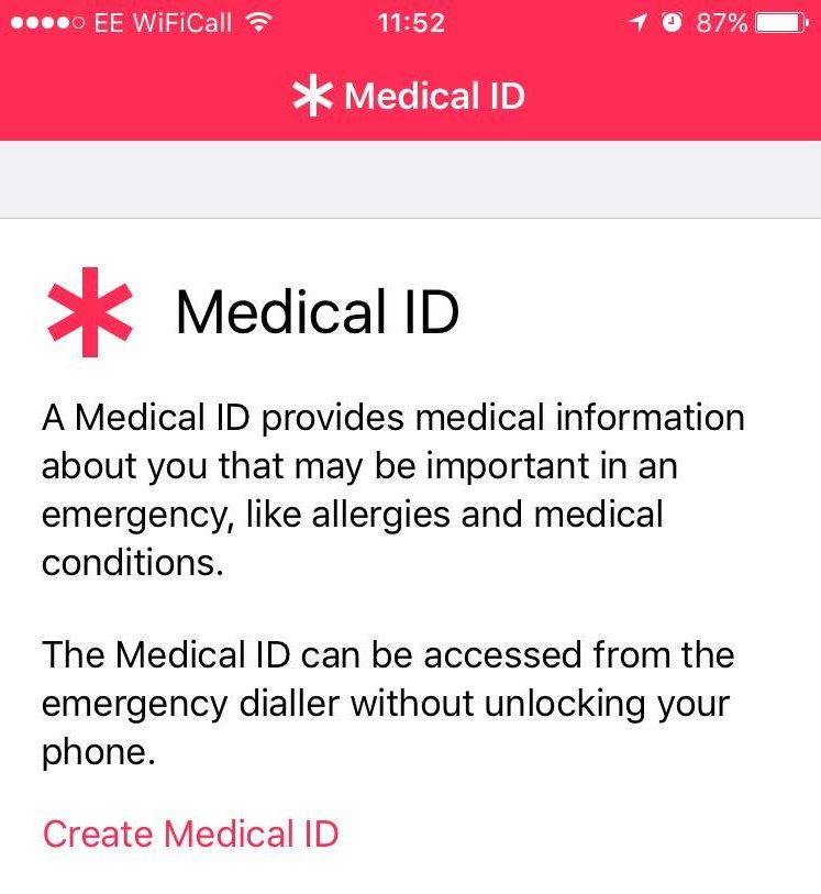 The Medical ID feature on iPhone allows a doctor to access important information without having to use your fingerprint