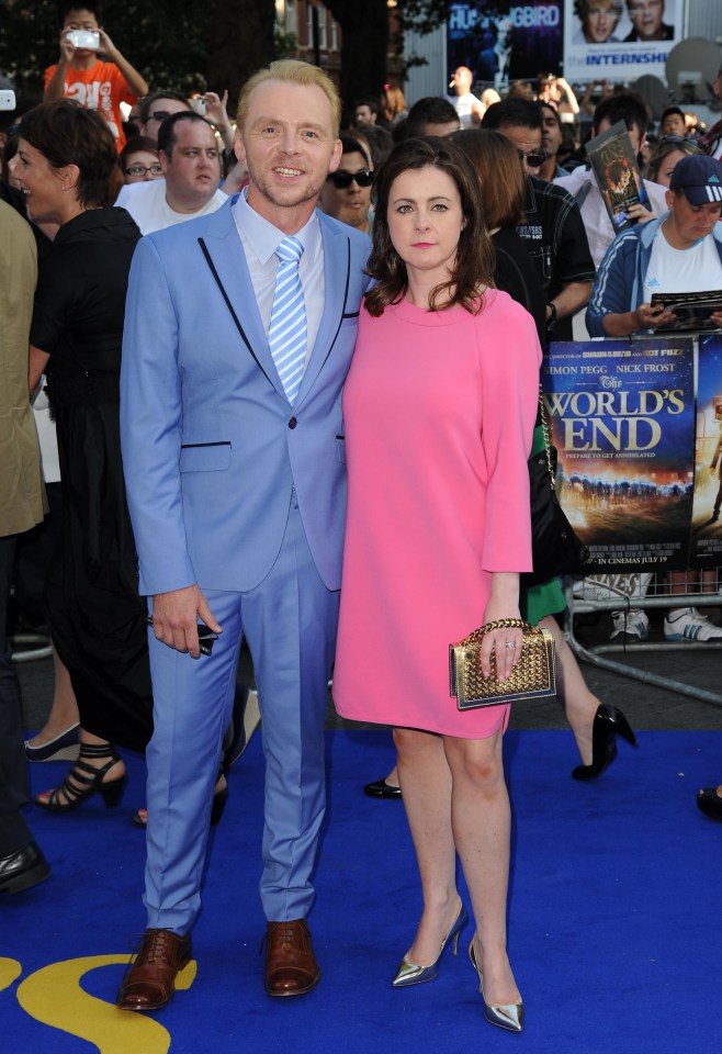 Simon with his wife of 13 years Maureen the World Premiere of The World's End