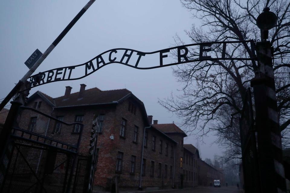  The gates at Auschwitz, where more than a million people were killed in the Holocaust