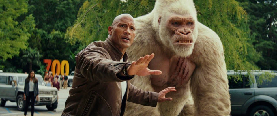 Dwayne in hit film Rampage