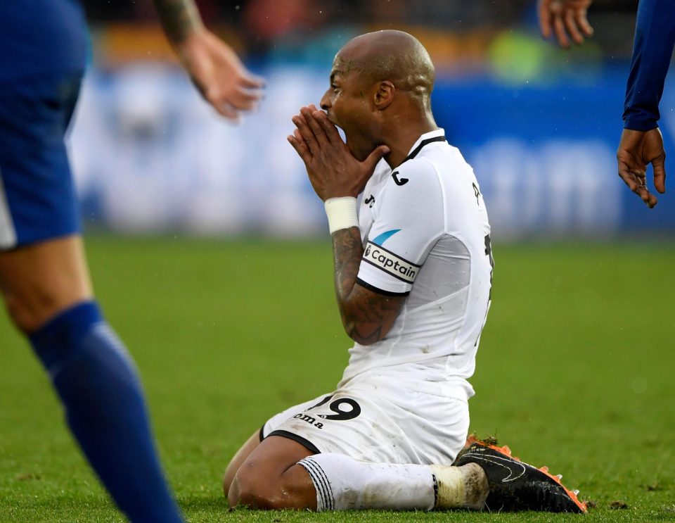  Ayew returned to Swansea from West Ham in January but was unable to keep the Swans in the Premier League