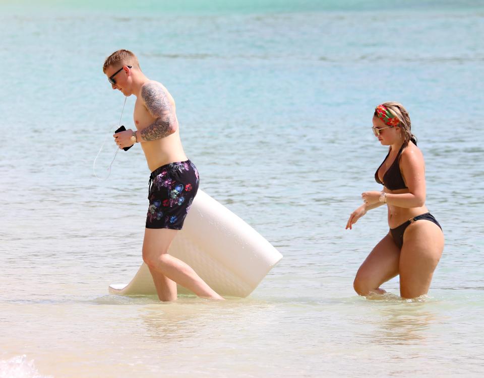  Jordan Pickford and Megan Davison were spotted on holiday in Barbados just before the tournament