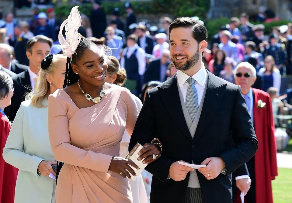  US tennis player Serena Williams and her husband Alexis Ohanian arrive for Prince Harry and Meghan's wedding