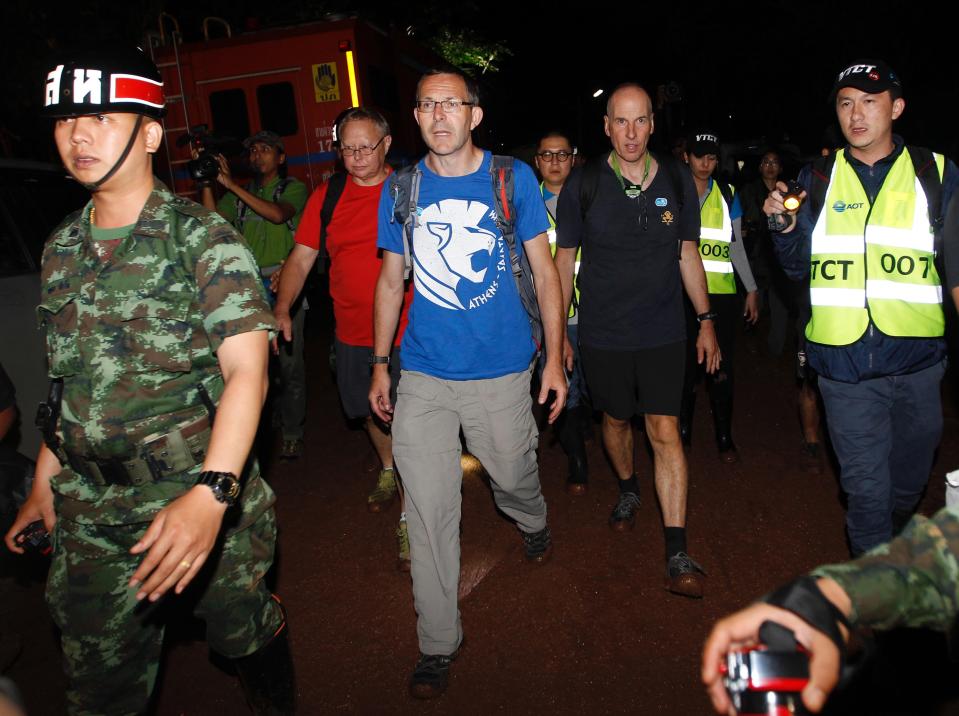  Richard Stanton, right, John Volanthen, centre, and Robert Harper have been dubbed the 'A-team' of caving rescues