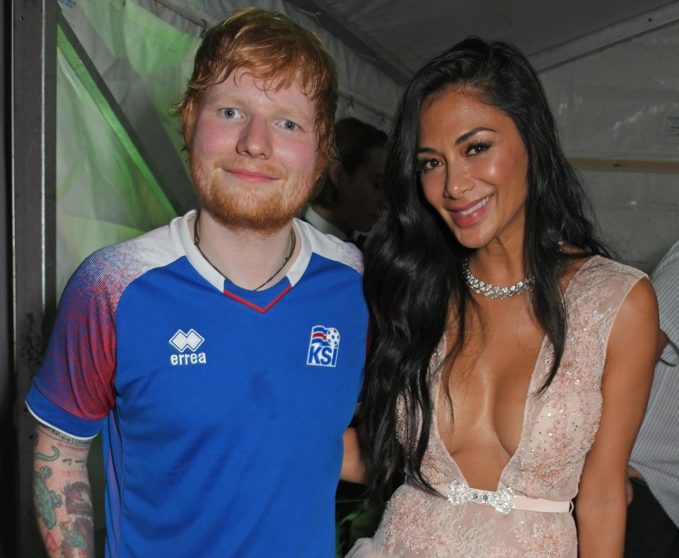  Ed Sheeran (L) and Nicole Scherzinger