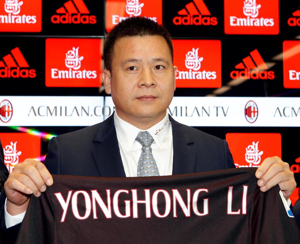  Chinese businessman Li Yonghong, Milan's former owner, is under investigation for false accounting