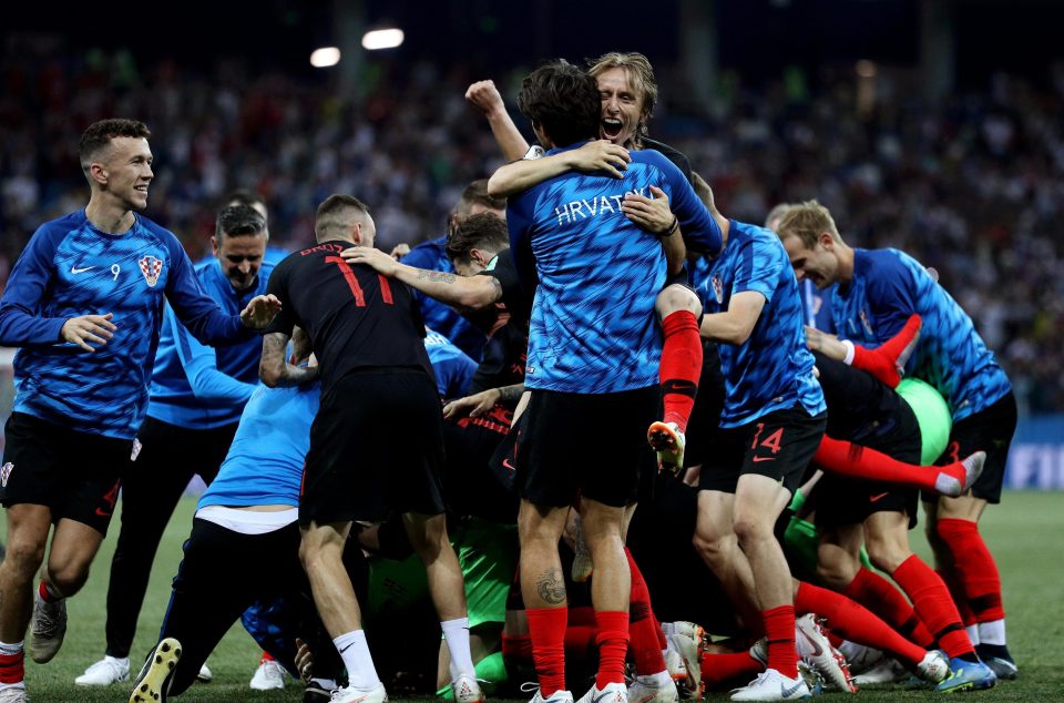  Croatia celebrate progressing to the quarter-final of the World Cup