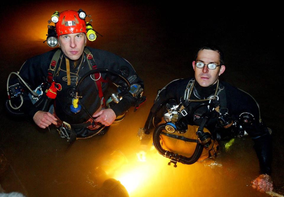  Pictured above, British divers Rick Stanton (right) and John Volanthen (left) who helped free the trapped boys in Thailand