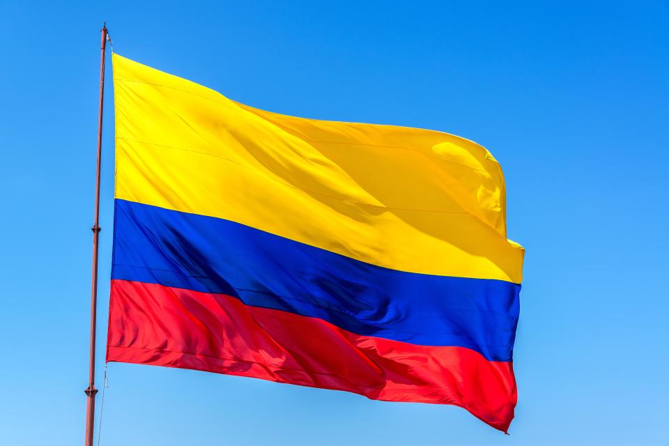  The Colombian flag is made up of three colours in unusual proportions