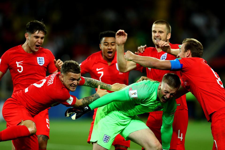  Eric Dier leapt into the England celebrations